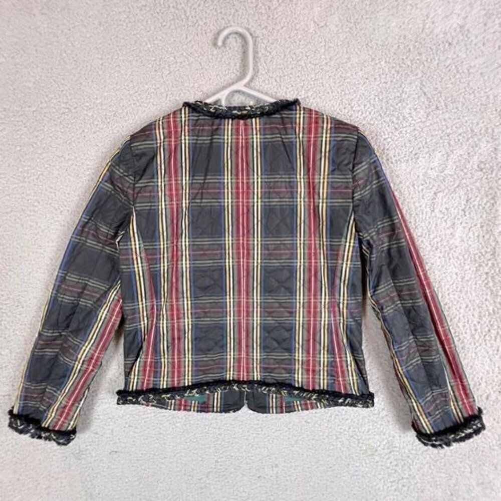 JCREW WOMENS QUILTED STEWART PLAID JACKET CROPPED SIZE 2 - Picture 3 of 12